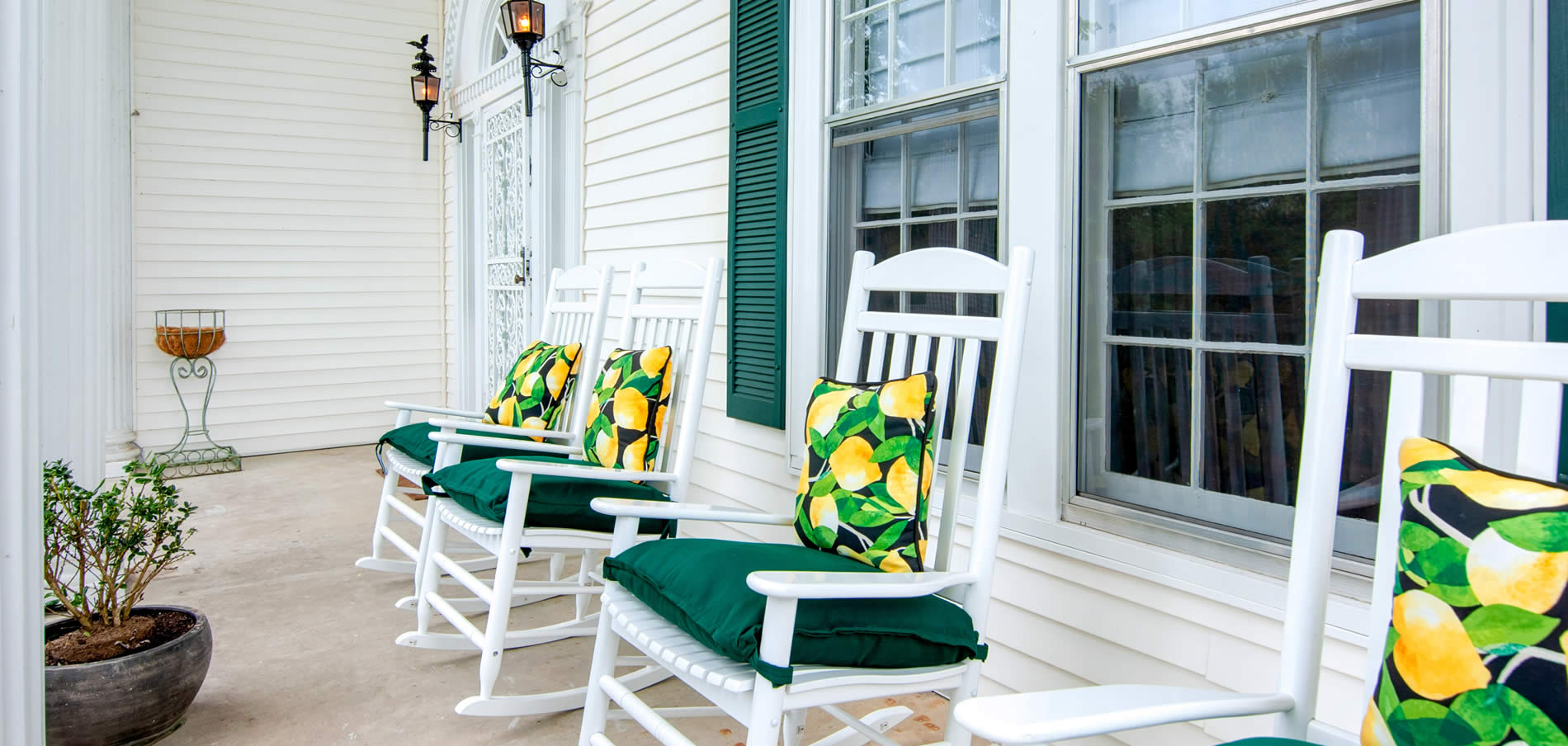 tolley house porch with rocking chairs